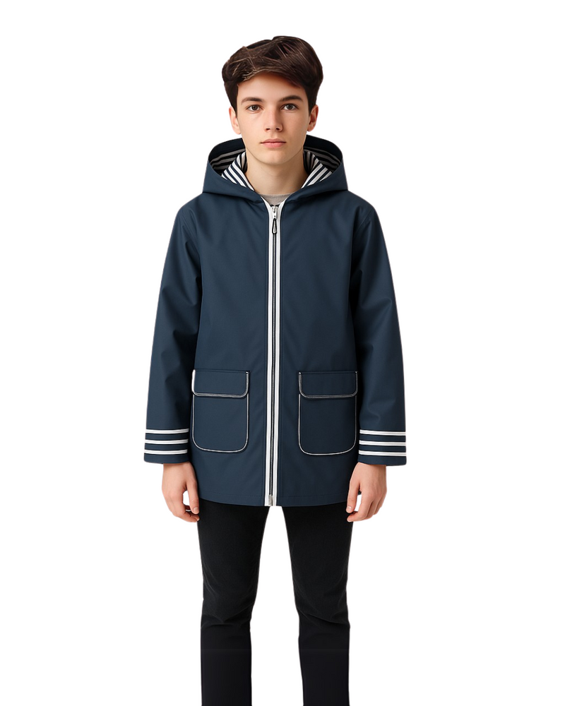 CAPE BÉBÉ IMPERMÉABLE À CAPUCHE (MARINE) - Additional Image