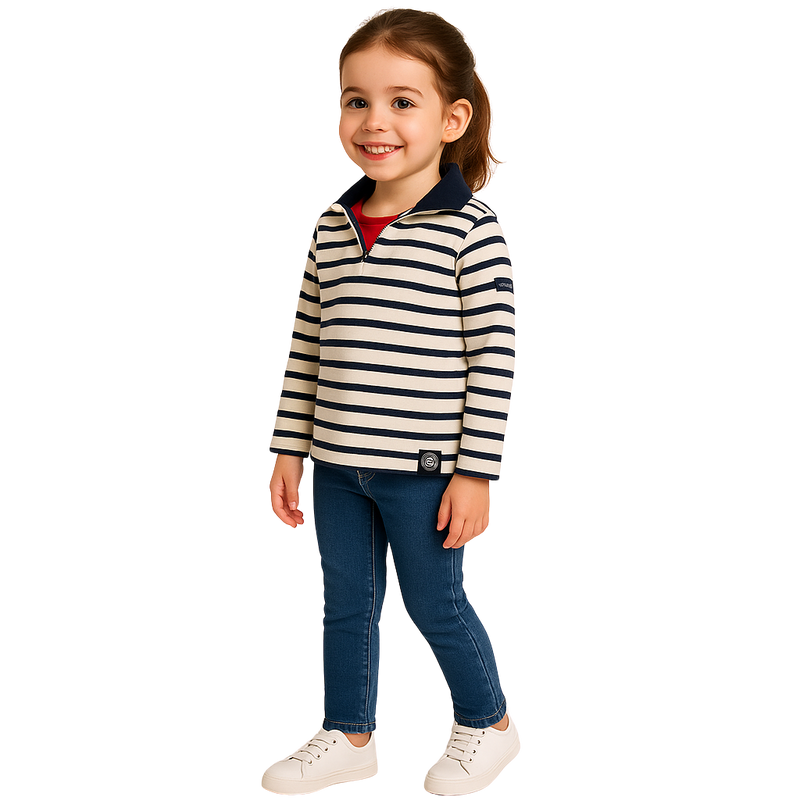 MARI 016 BBK MARINIERE HORIZON Vareuse Ecru/Marine Pack BBK FILLE 6 ans